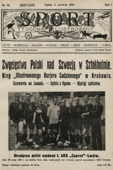 Sport : tygodnik ilustrowany. 1922, nr 12