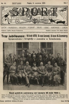 Sport : tygodnik ilustrowany. 1922, nr 13