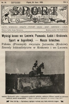 Sport : tygodnik ilustrowany. 1922, nr 20