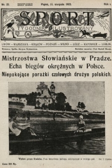 Sport : tygodnik ilustrowany. 1922, nr 22