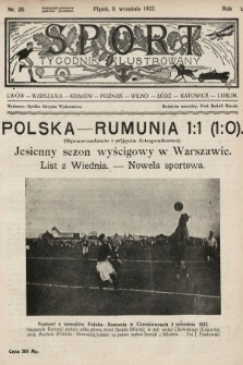 Sport : tygodnik ilustrowany. 1922, nr 26