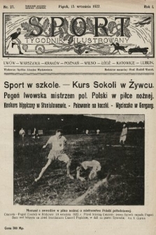 Sport : tygodnik ilustrowany. 1922, nr 27