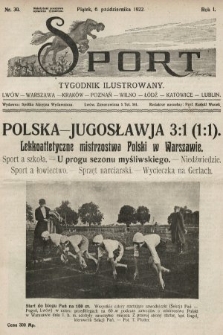 Sport : tygodnik ilustrowany. 1922, nr 30