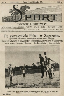 Sport : tygodnik ilustrowany. 1922, nr 31