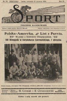 Sport : tygodnik ilustrowany. 1924, nr 93
