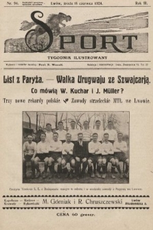 Sport : tygodnik ilustrowany. 1924, nr 94