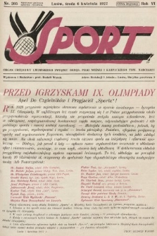 Sport : organ urzędowy Lwowskiego Związku Okręg. Piłki Nożnej i Karpackiego Tow. Narciarzy. 1927, nr 205