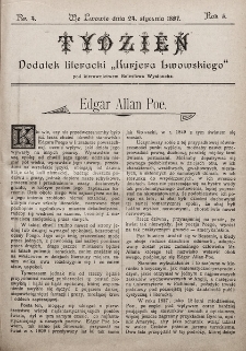Tydzień : dodatek literacki „Kurjera Lwowskiego”. 1897, nr 4