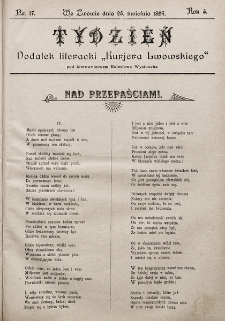 Tydzień : dodatek literacki „Kurjera Lwowskiego”. 1897, nr 17