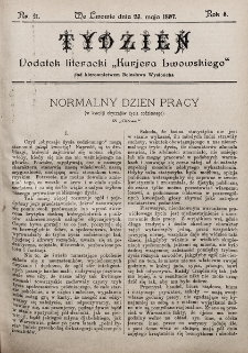 Tydzień : dodatek literacki „Kurjera Lwowskiego”. 1897, nr 21