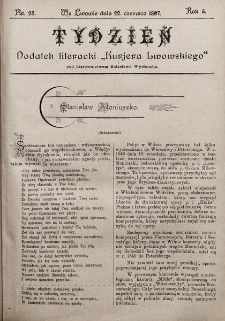 Tydzień : dodatek literacki „Kurjera Lwowskiego”. 1897, nr 25