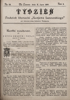 Tydzień : dodatek literacki „Kurjera Lwowskiego”. 1897, nr 28