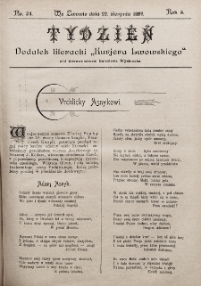 Tydzień : dodatek literacki „Kurjera Lwowskiego”. 1897, nr 34
