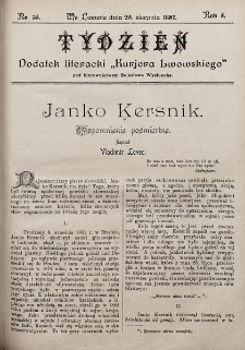 Tydzień : dodatek literacki „Kurjera Lwowskiego”. 1897, nr 35