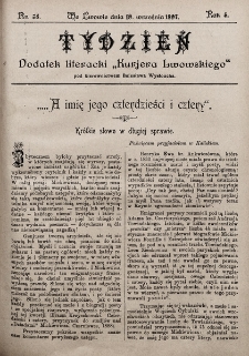 Tydzień : dodatek literacki „Kurjera Lwowskiego”. 1897, nr 38