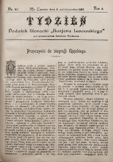 Tydzień : dodatek literacki „Kurjera Lwowskiego”. 1897, nr 40