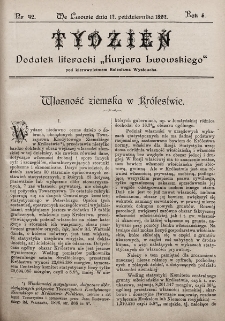 Tydzień : dodatek literacki „Kurjera Lwowskiego”. 1897, nr 42