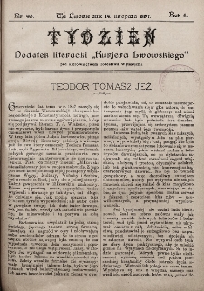 Tydzień : dodatek literacki „Kurjera Lwowskiego”. 1897, nr 46