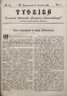 Tydzień : dodatek literacki „Kurjera Lwowskiego”. 1897, nr 48