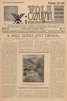 Wola i Czyn : czasopismo społeczno-polityczne. 1938, nr 7