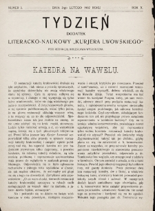 Tydzień : dodatek literacko-naukowy „Kurjera Lwowskiego”. 1902, nr 5