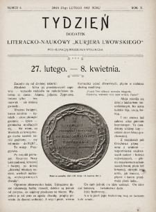 Tydzień : dodatek literacko-naukowy „Kurjera Lwowskiego”. 1902, nr 8