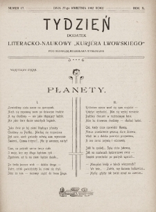 Tydzień : dodatek literacko-naukowy „Kurjera Lwowskiego”. 1902, nr 17