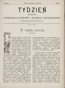 Tydzień : dodatek literacko-naukowy „Kurjera Lwowskiego”. 1902, nr 18