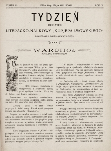 Tydzień : dodatek literacko-naukowy „Kurjera Lwowskiego”. 1902, nr 20