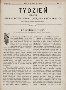 Tydzień : dodatek literacko-naukowy „Kurjera Lwowskiego”. 1902, nr 21