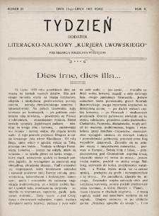 Tydzień : dodatek literacko-naukowy „Kurjera Lwowskiego”. 1902, nr 28