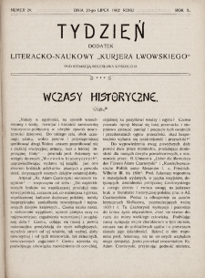 Tydzień : dodatek literacko-naukowy „Kurjera Lwowskiego”. 1902, nr 29
