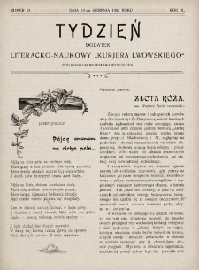 Tydzień : dodatek literacko-naukowy „Kurjera Lwowskiego”. 1902, nr 32