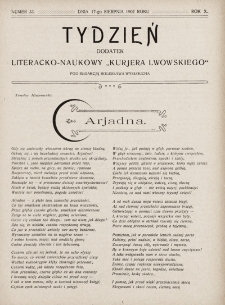 Tydzień : dodatek literacko-naukowy „Kurjera Lwowskiego”. 1902, nr 33