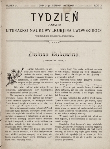 Tydzień : dodatek literacko-naukowy „Kurjera Lwowskiego”. 1902, nr 34