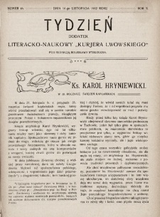 Tydzień : dodatek literacko-naukowy „Kurjera Lwowskiego”. 1902, nr 46