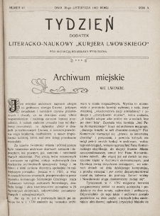 Tydzień : dodatek literacko-naukowy „Kurjera Lwowskiego”. 1902, nr 48