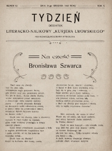 Tydzień : dodatek literacko-naukowy „Kurjera Lwowskiego”. 1902, nr 52