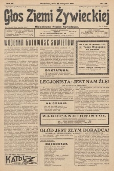 Głos Ziemi Żywieckiej : niezależne pismo narodowe. 1931, nr 37