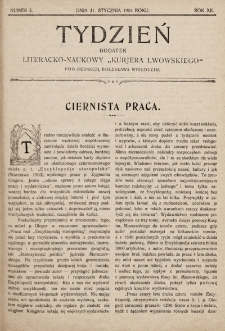 Tydzień : dodatek literacko-naukowy „Kurjera Lwowskiego”. 1904, nr 5