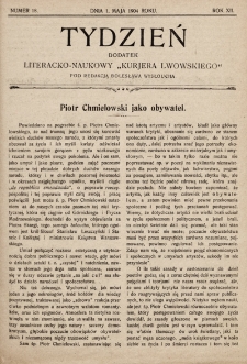 Tydzień : dodatek literacko-naukowy „Kurjera Lwowskiego”. 1904, nr 18