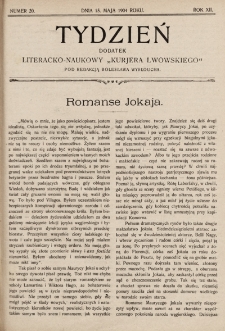 Tydzień : dodatek literacko-naukowy „Kurjera Lwowskiego”. 1904, nr 20