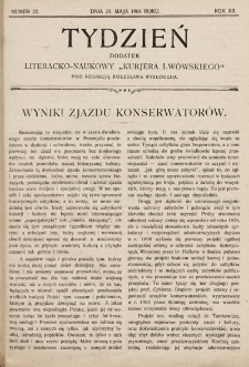 Tydzień : dodatek literacko-naukowy „Kurjera Lwowskiego”. 1904, nr 22