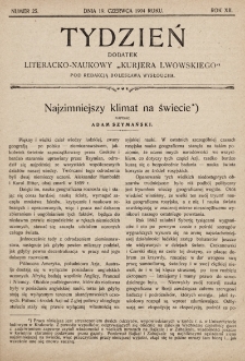 Tydzień : dodatek literacko-naukowy „Kurjera Lwowskiego”. 1904, nr 25