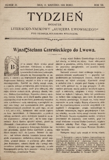 Tydzień : dodatek literacko-naukowy „Kurjera Lwowskiego”. 1904, nr 38