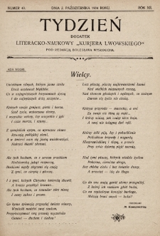 Tydzień : dodatek literacko-naukowy „Kurjera Lwowskiego”. 1904, nr 40