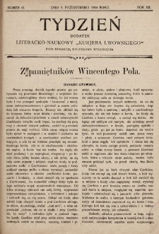 Tydzień : dodatek literacko-naukowy „Kurjera Lwowskiego”. 1904, nr 41