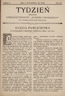 Tydzień : dodatek literacko-naukowy „Kurjera Lwowskiego”. 1904, nr 42