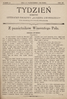 Tydzień : dodatek literacko-naukowy „Kurjera Lwowskiego”. 1904, nr 43