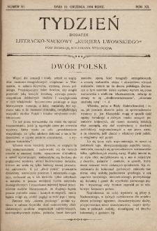 Tydzień : dodatek literacko-naukowy „Kurjera Lwowskiego”. 1904, nr 50